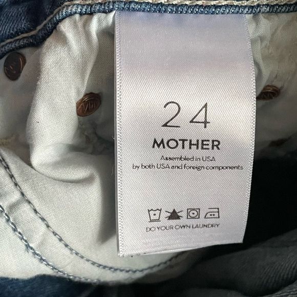 MOTHER The Weekender Fray Mid Rise Flare Blue Jeans, women's size 24 - Picture 8 of 12